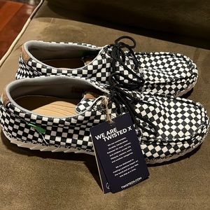 Men’s black & white Checkerboard Zero by Twisted shoes